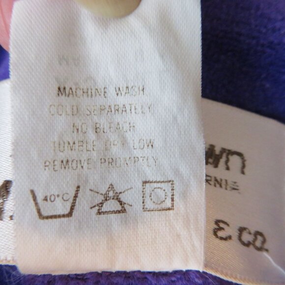 David Brown for I. Magnin & Co. Purple Velour Long Sleeve Caftan Robe Pockets - Picture 10 of 16